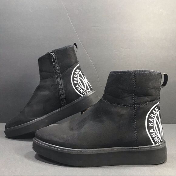DKNY Donna Karan Women's Black Sherpa Lined Ankle Boots Shoe Size- 6 - Picture 1 of 8